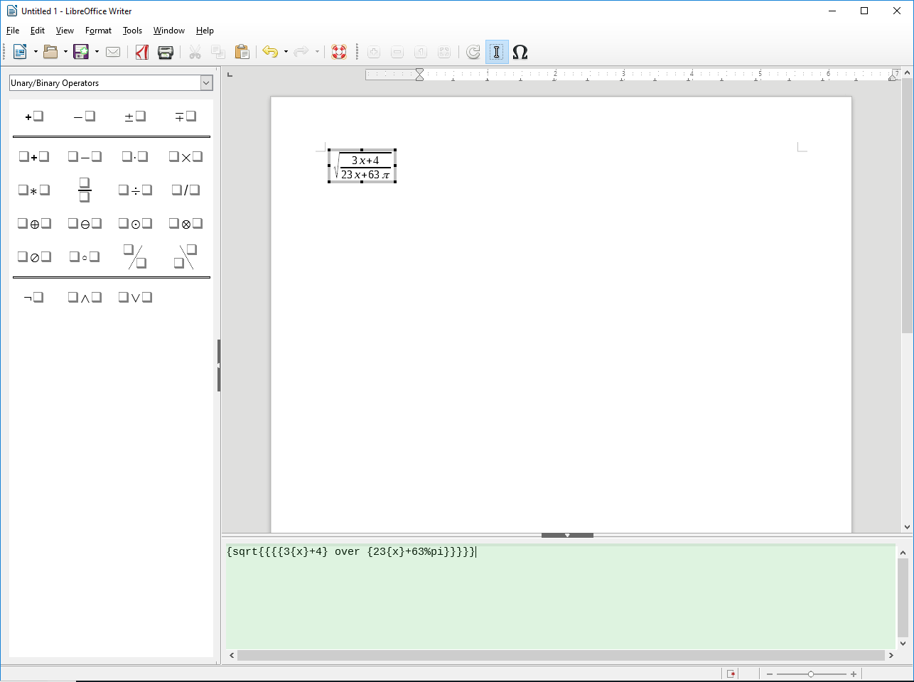 Paste into LibreOffice Formula